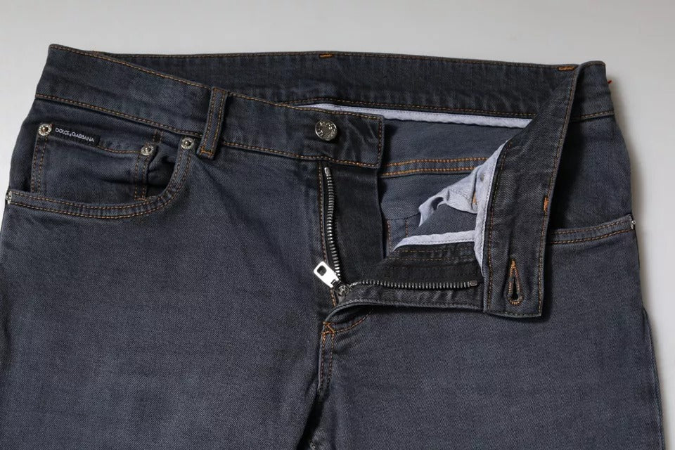 Dunkelgraue Skinny-Jeans aus Baumwolle