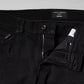 Schwarze Skinny-Jeans aus zerfetztem Baumwolldenim mit Logo