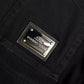 Schwarze Skinny-Jeans aus zerfetztem Baumwolldenim mit Logo
