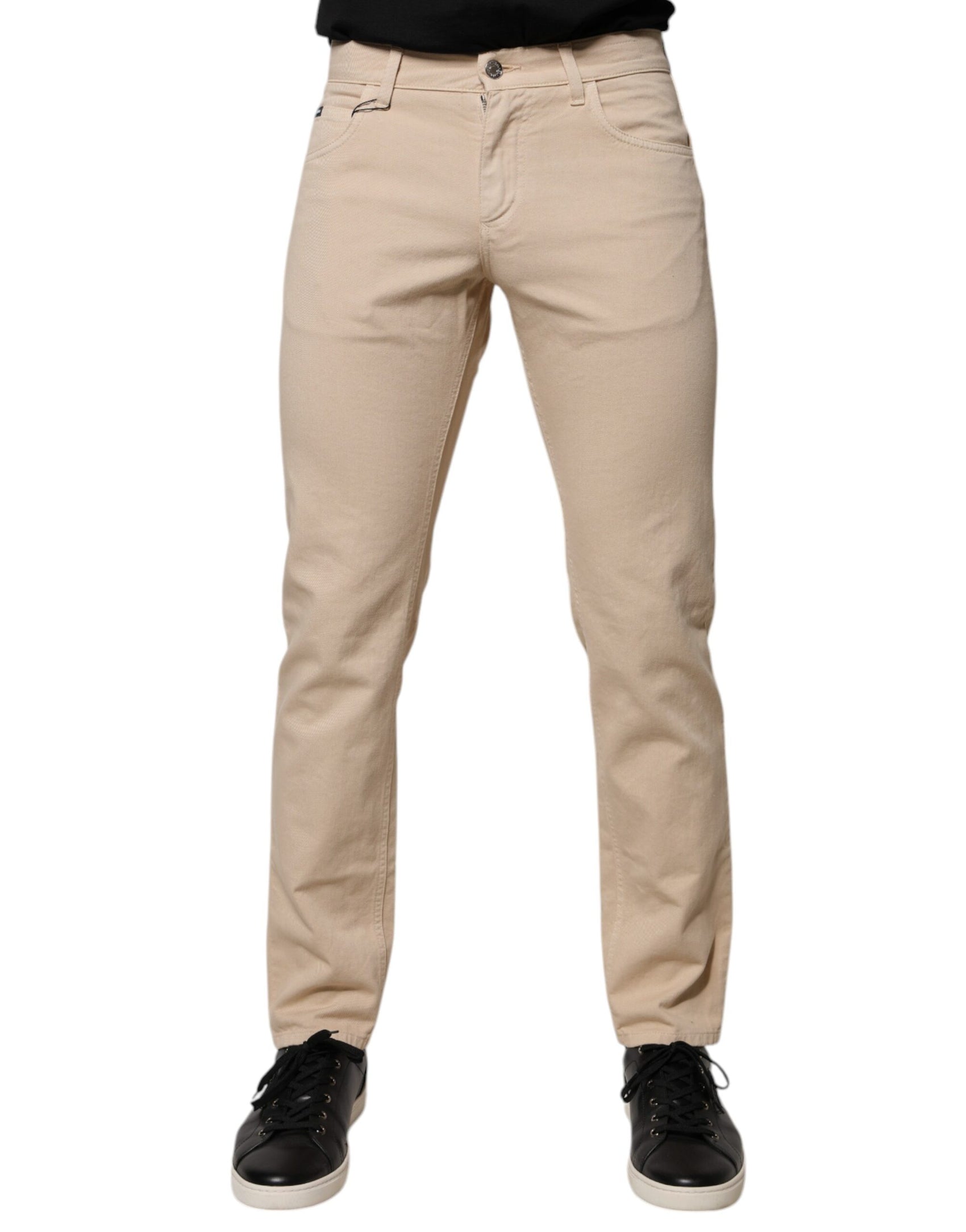 Beige Regular Jeans aus Baumwollstretch für Herren