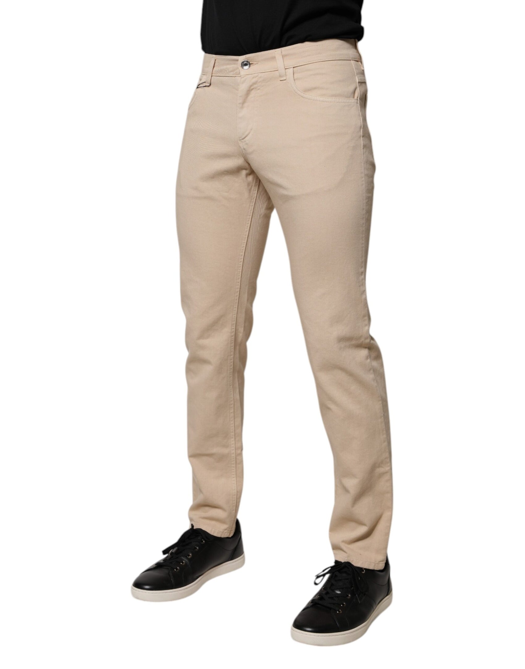 Beige Regular Jeans aus Baumwollstretch für Herren