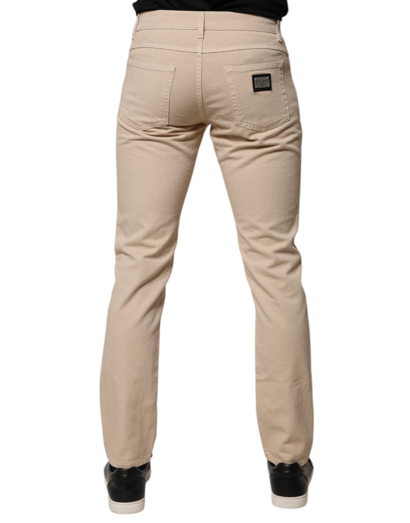 Beige Regular Jeans aus Baumwollstretch für Herren