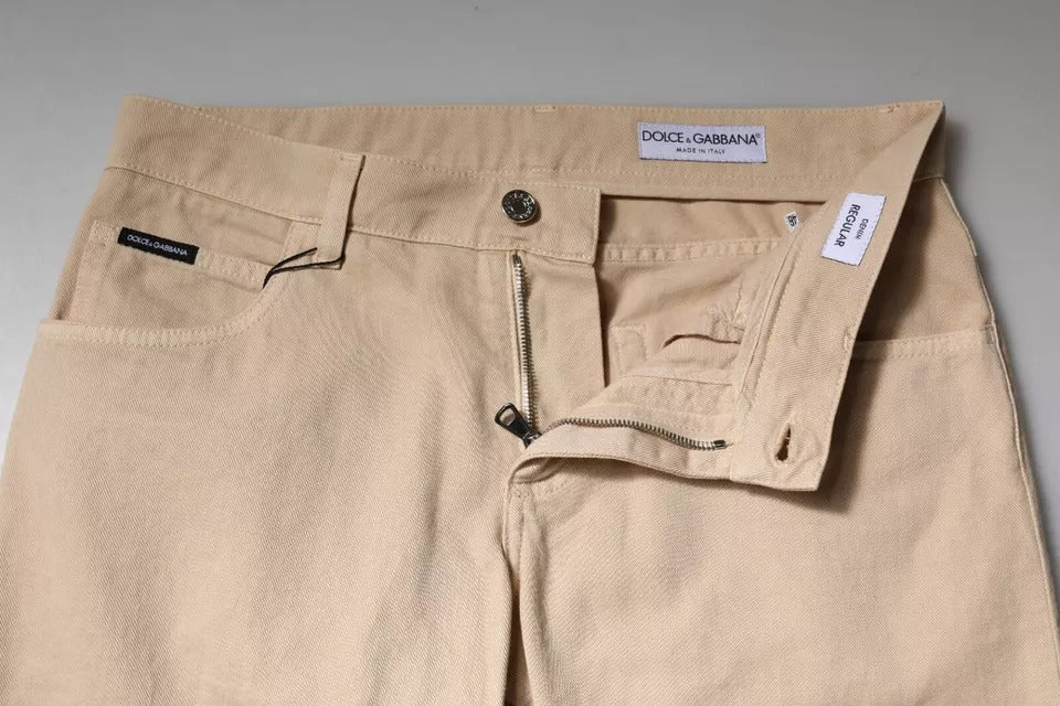 Beige Regular Jeans aus Baumwollstretch für Herren