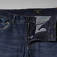 Blaue Slim Fit-Jeans aus Baumwoll-Denim mit Logo-Print