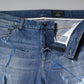 Blaue Skinny-Jeans aus zerfetztem Baumwollstretch
