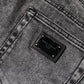 Graue Slim Fit-Jeans aus Baumwolle mit Logo-Schild
