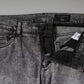 Graue Slim Fit-Jeans aus Baumwolle mit Logo-Schild