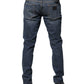 Blaue Skinny-Jeans aus Baumwolle mit Logo-Schild