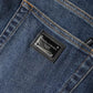 Blaue Skinny-Jeans aus Baumwolle mit Logo-Schild