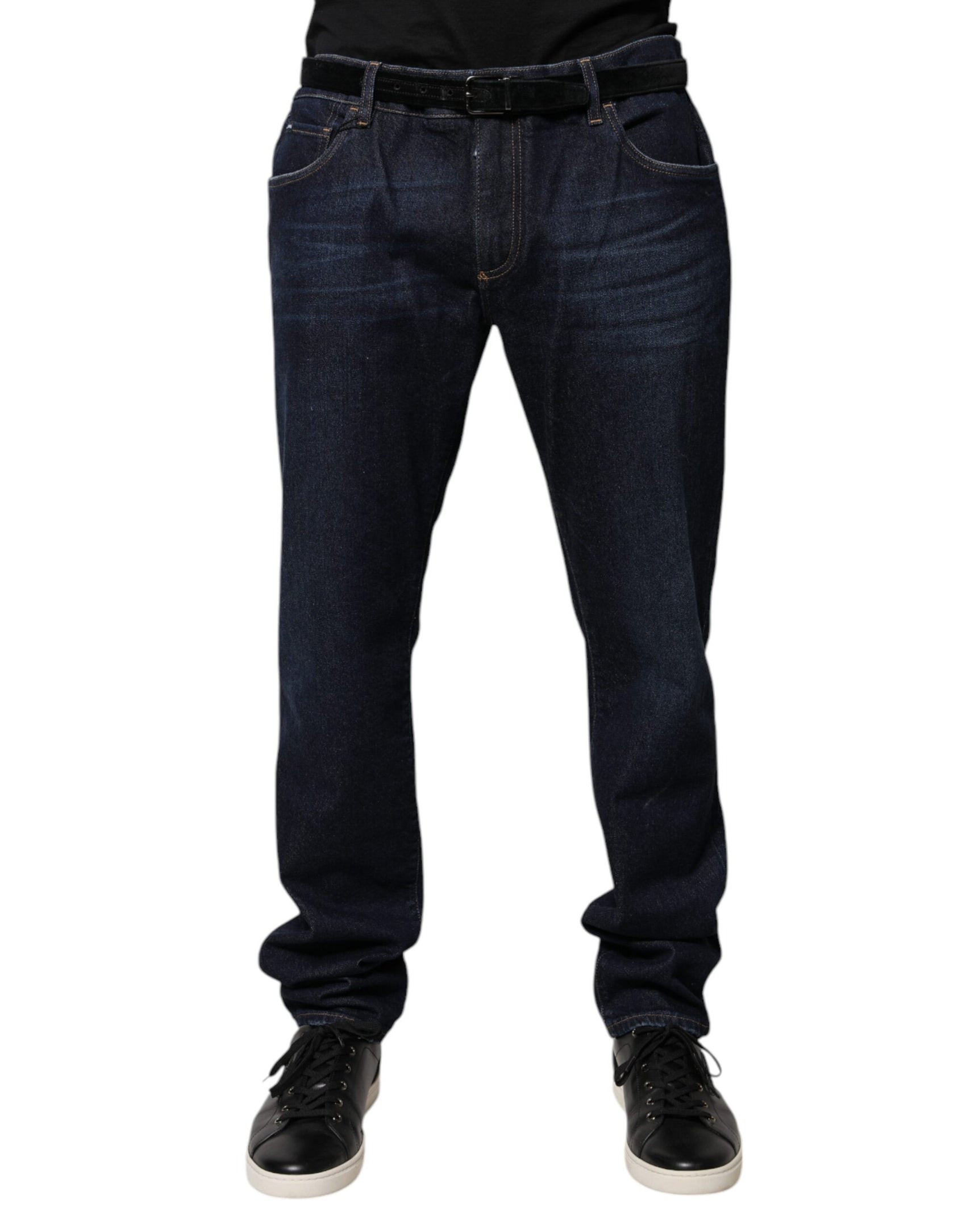 Dunkelblaue Skinny-Jeans aus Baumwolle