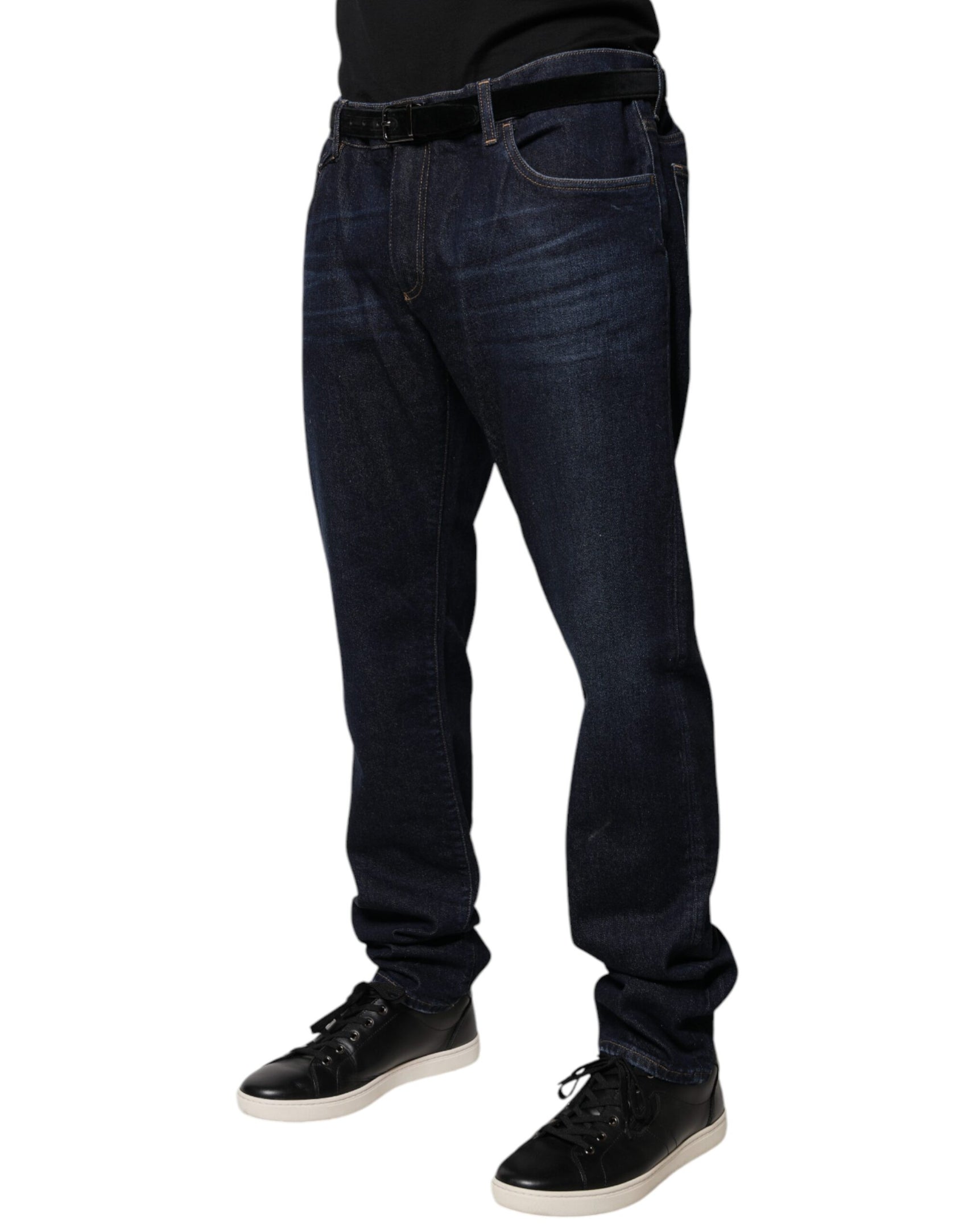 Dunkelblaue Skinny-Jeans aus Baumwolle