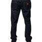 Dunkelblaue Skinny-Jeans aus Baumwolle