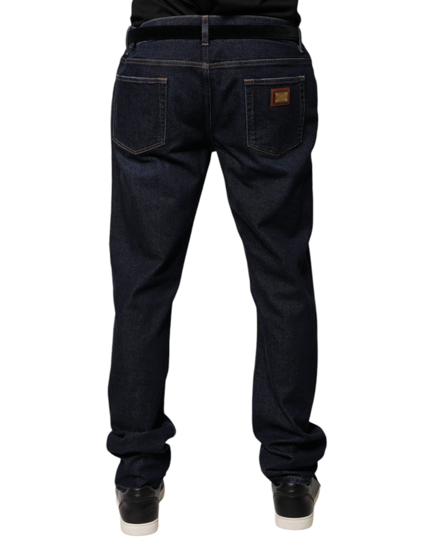 Dunkelblaue Skinny-Jeans aus Baumwolle