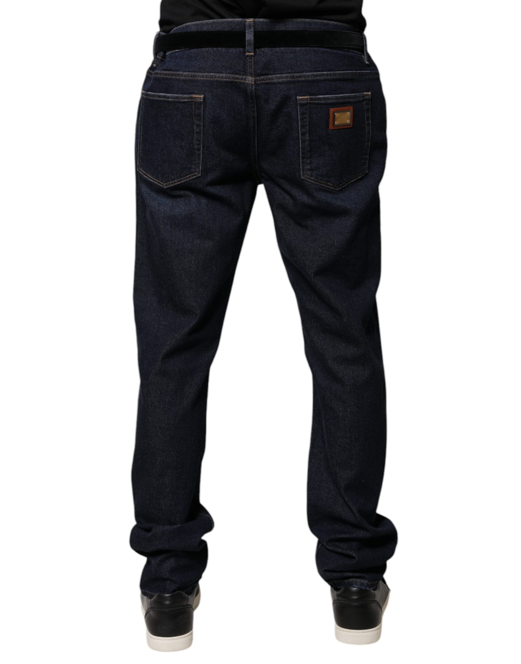 Dunkelblaue Skinny-Jeans aus Baumwolle