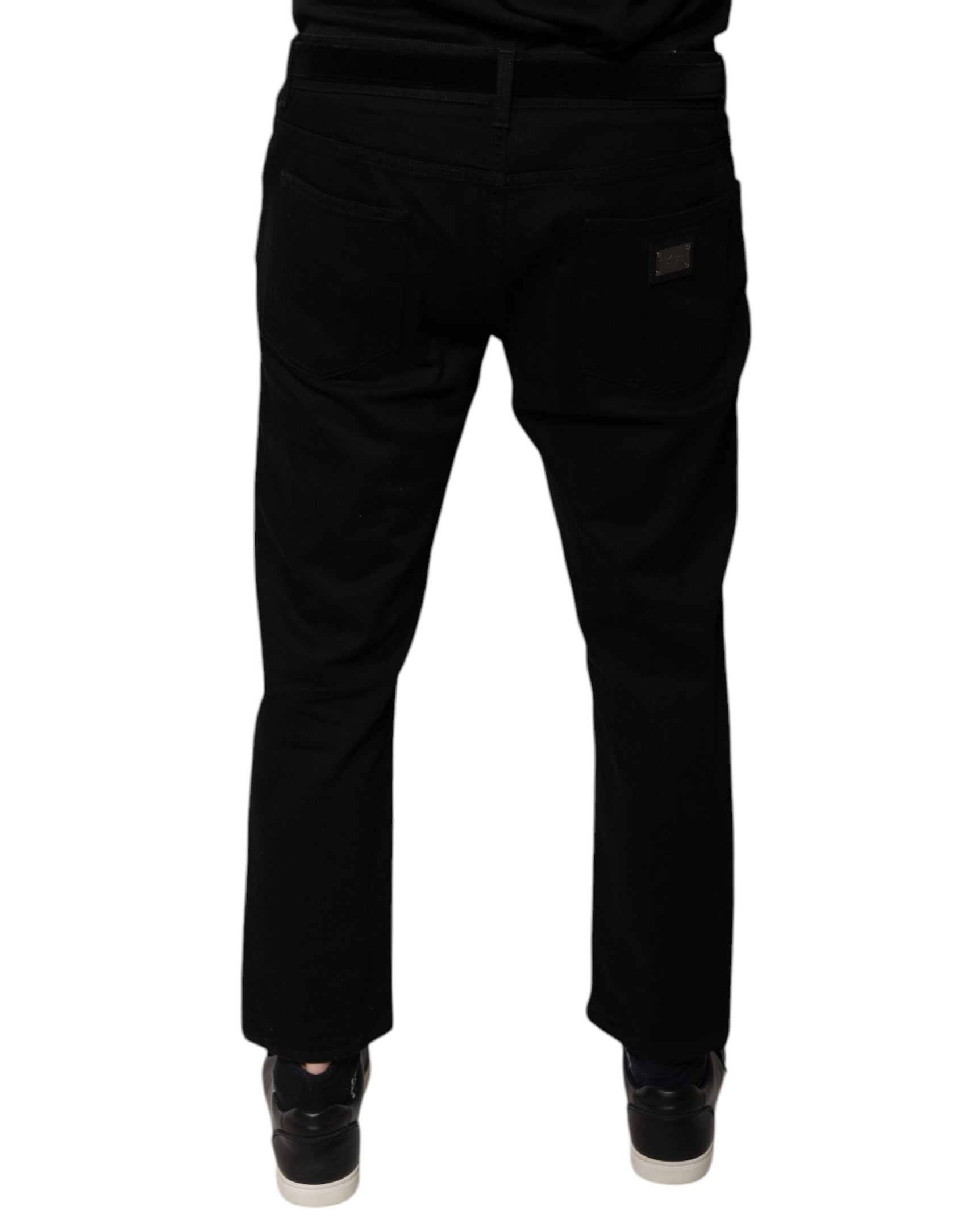 Schwarze Skinny-Jeans aus Baumwollstretch mit Logo