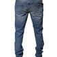 Jeans skinny in cotone azzurro da uomo
