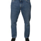 Blaue Herren-Jeans mit Logo aus Baumwolle