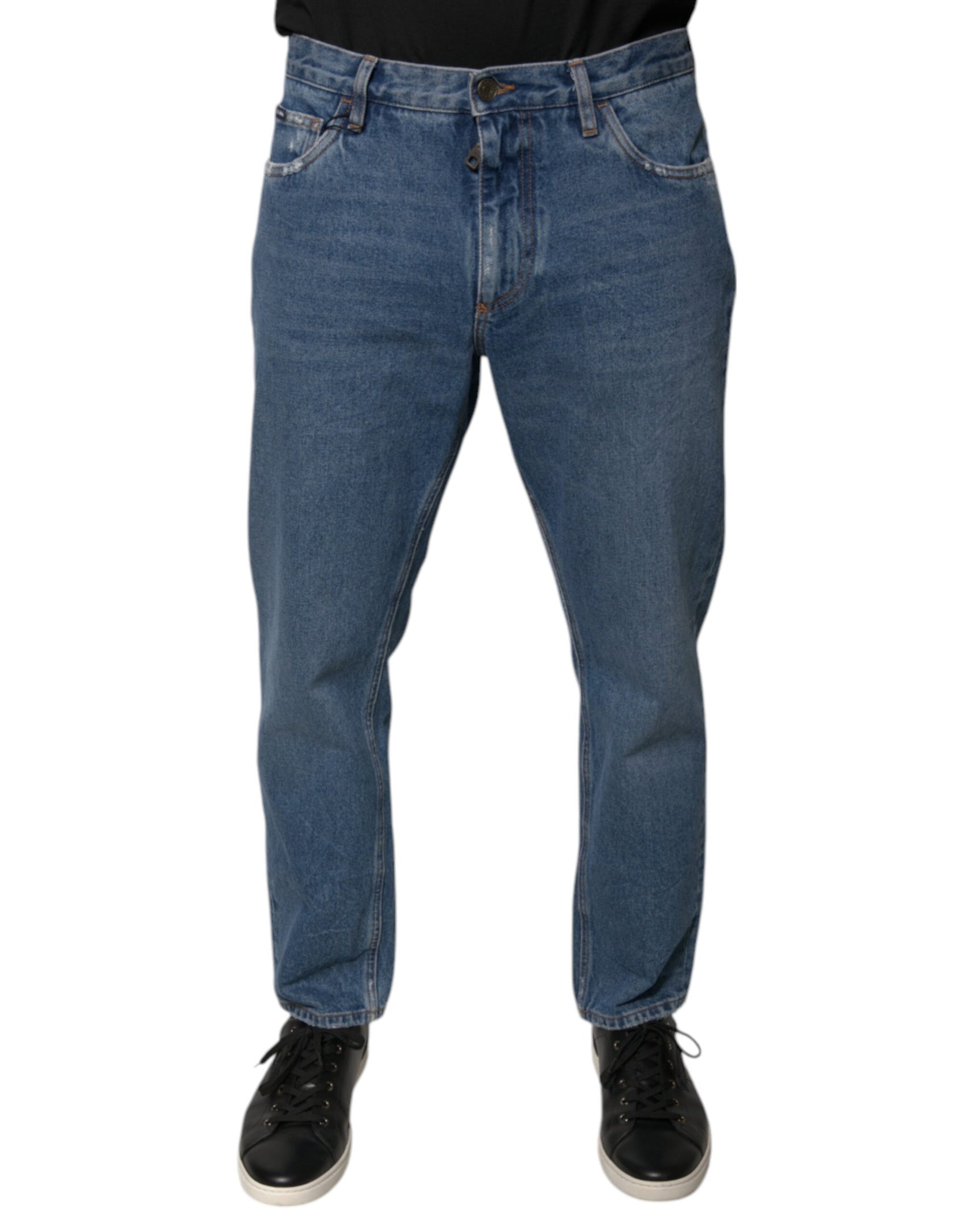 Blaue Herren-Jeans mit Logo aus Baumwolle