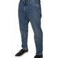 Blaue Herren-Jeans mit Logo aus Baumwolle