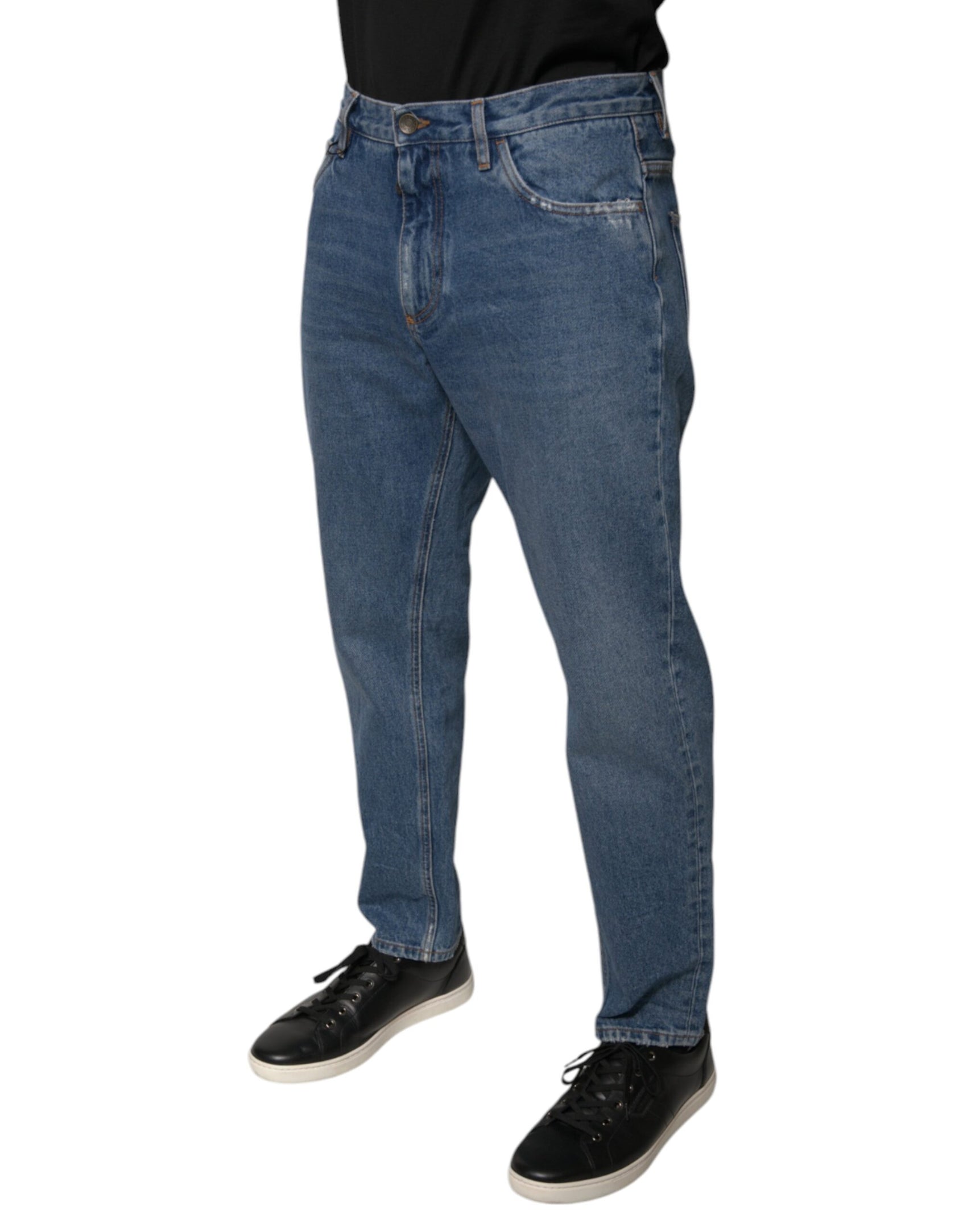 Blaue Herren-Jeans mit Logo aus Baumwolle