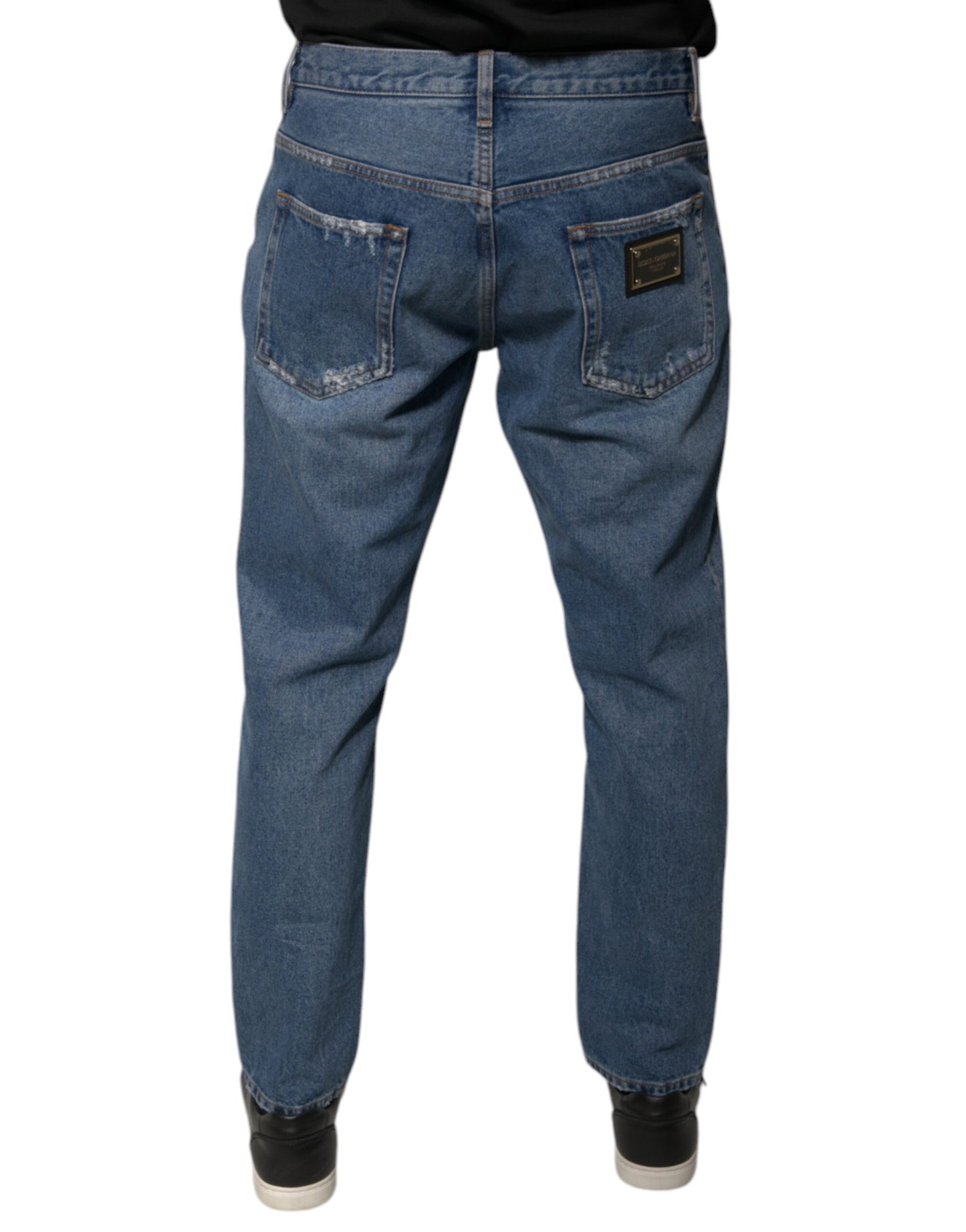 Blaue Herren-Jeans mit Logo aus Baumwolle
