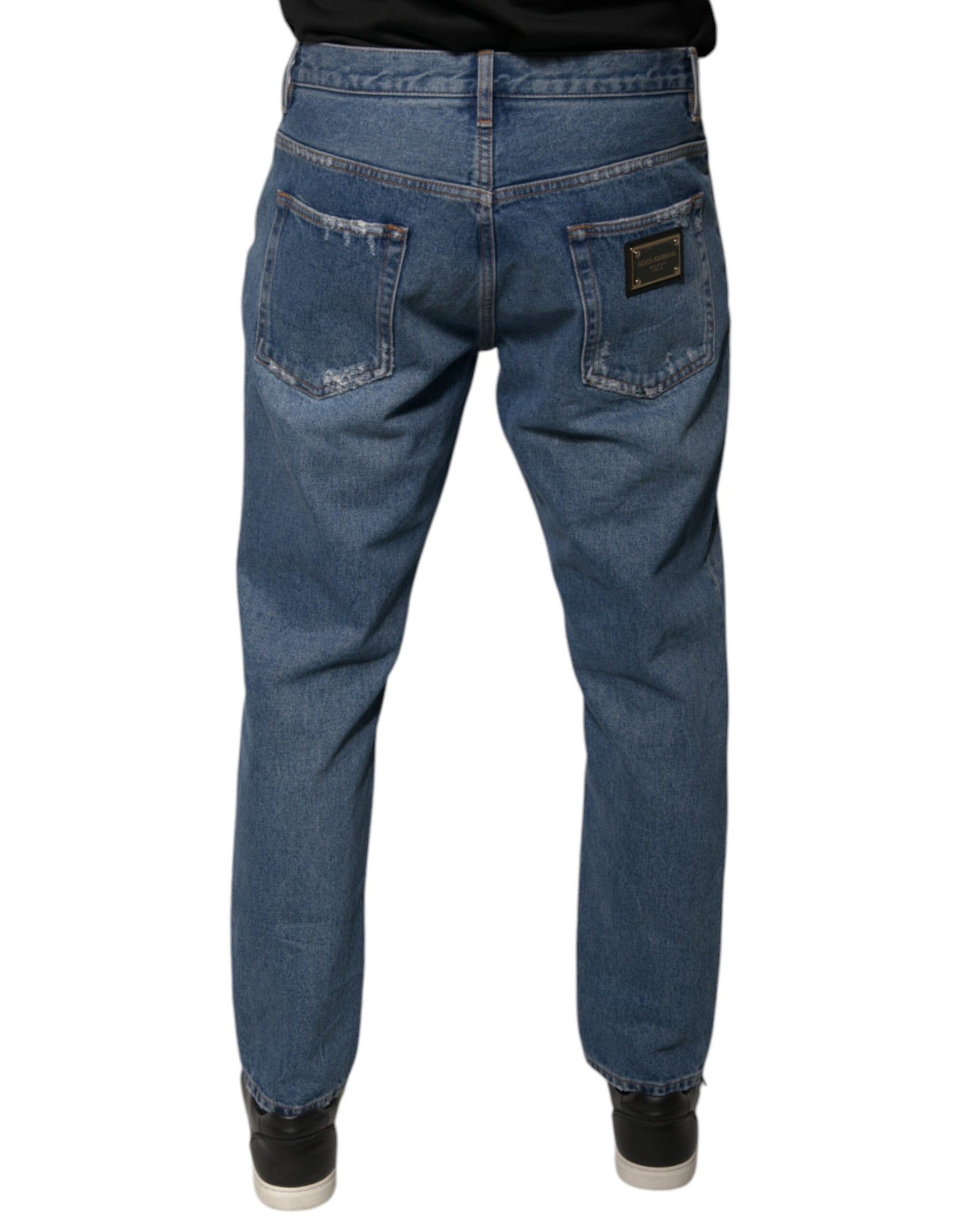 Blaue Herren-Jeans mit Logo aus Baumwolle