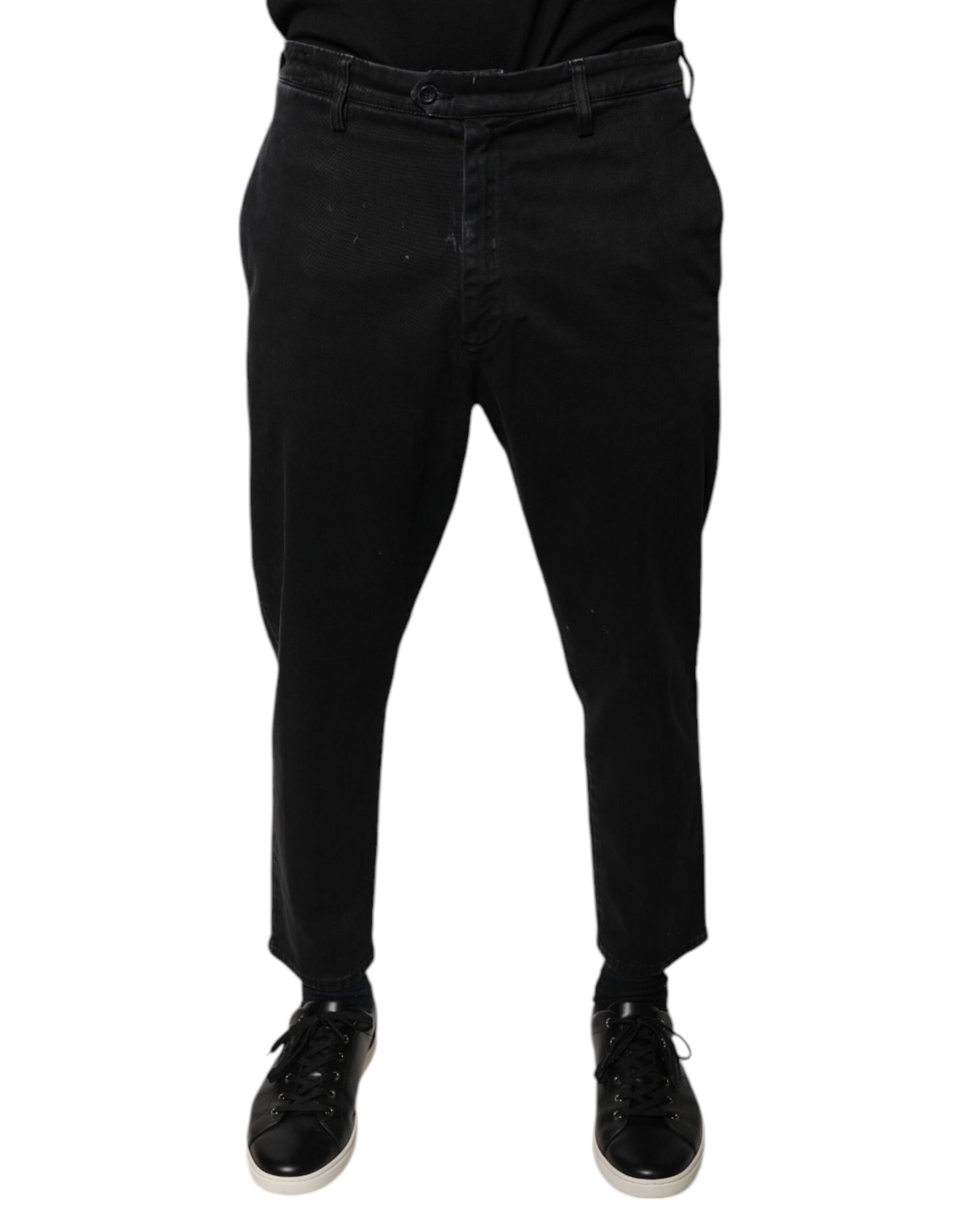 Schwarze HOUSTON Herren Cropped Denim Jeans