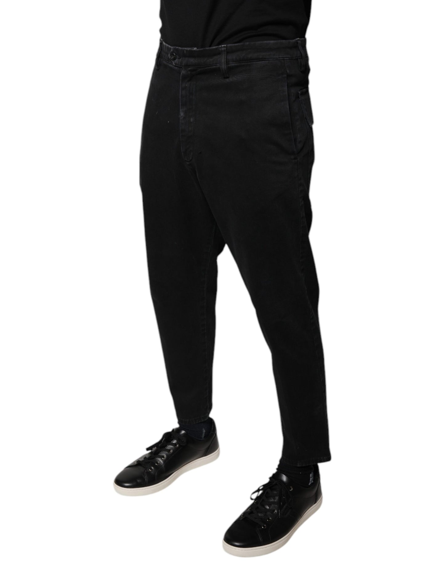 Schwarze HOUSTON Herren Cropped Denim Jeans