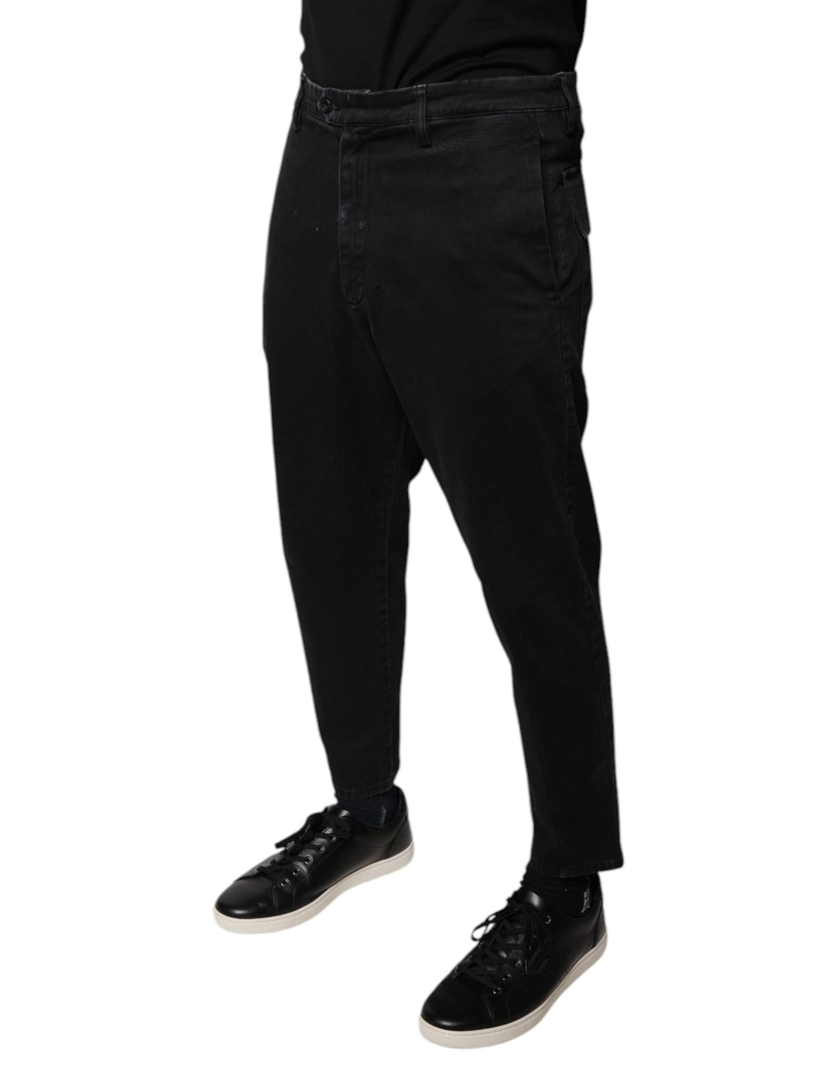 Schwarze HOUSTON Herren Cropped Denim Jeans
