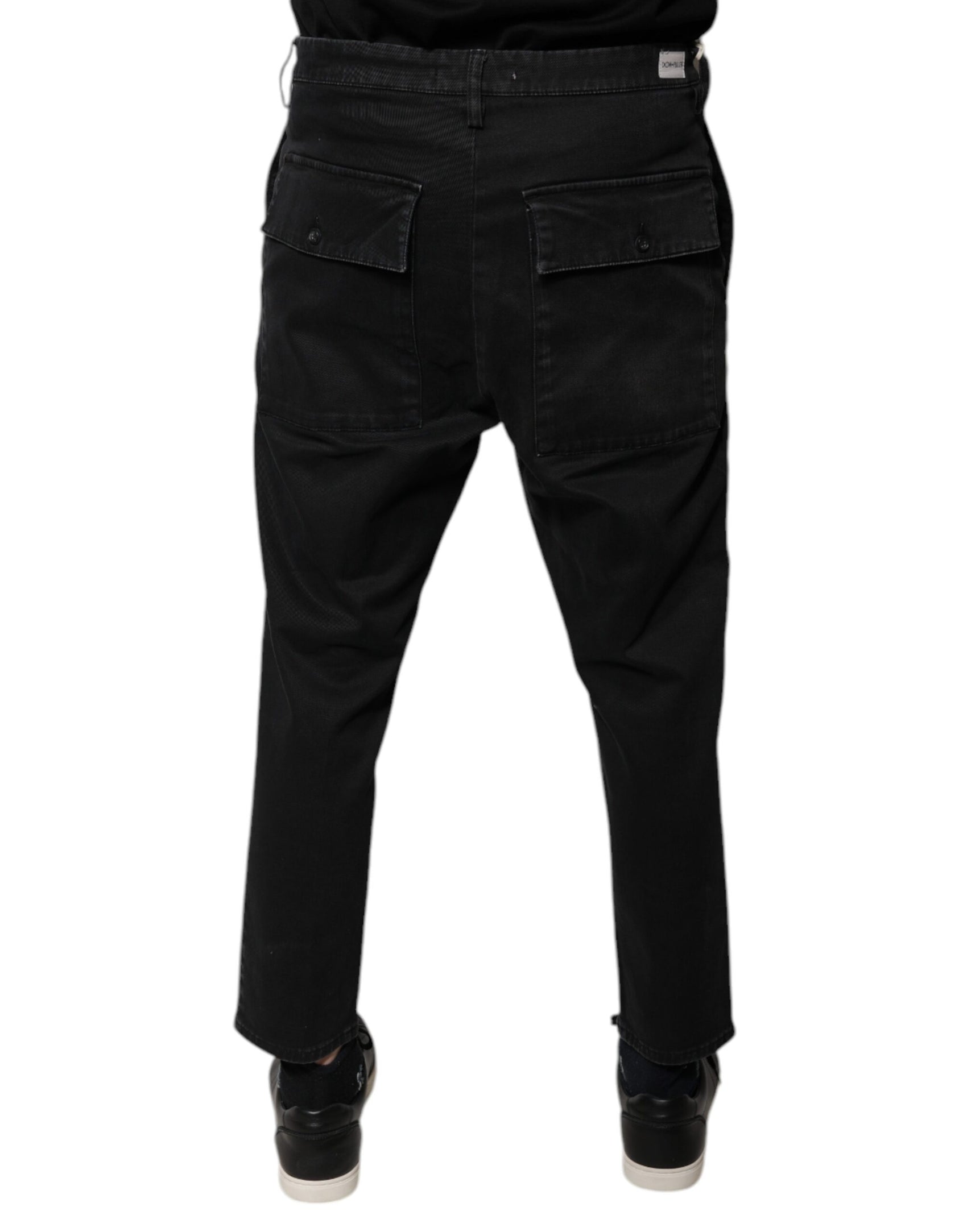 Schwarze HOUSTON Herren Cropped Denim Jeans
