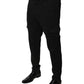 Schwarze Viskose Cargo Herren Freizeithose
