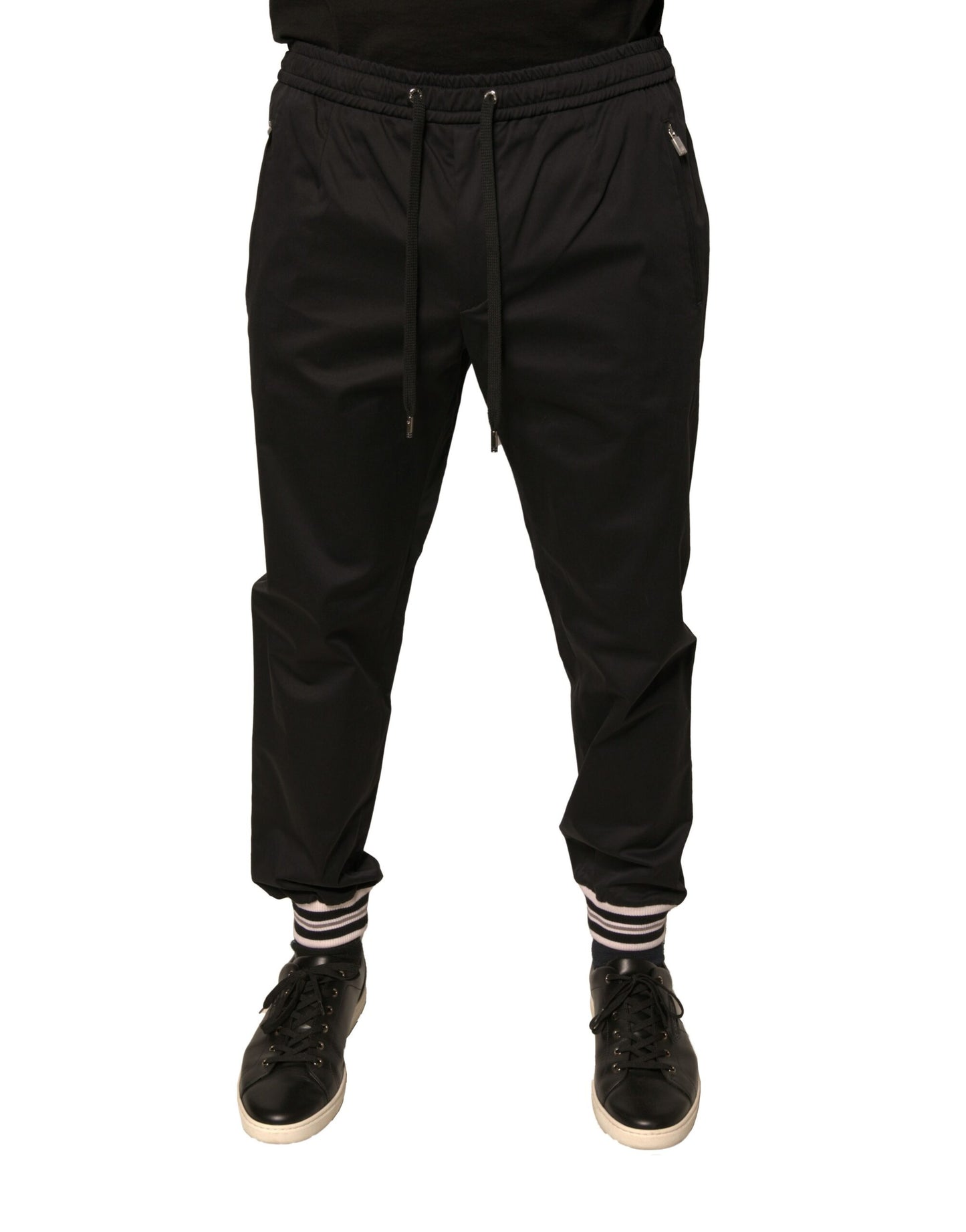 Schwarze Jogginghose aus Baumwollstretch