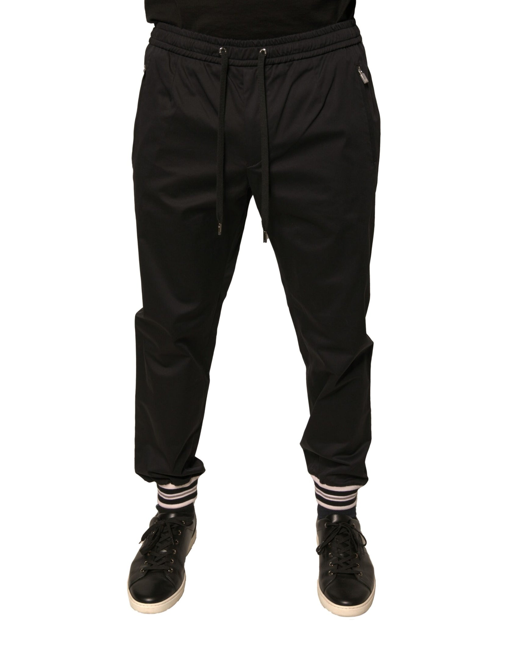 Schwarze Jogginghose aus Baumwollstretch