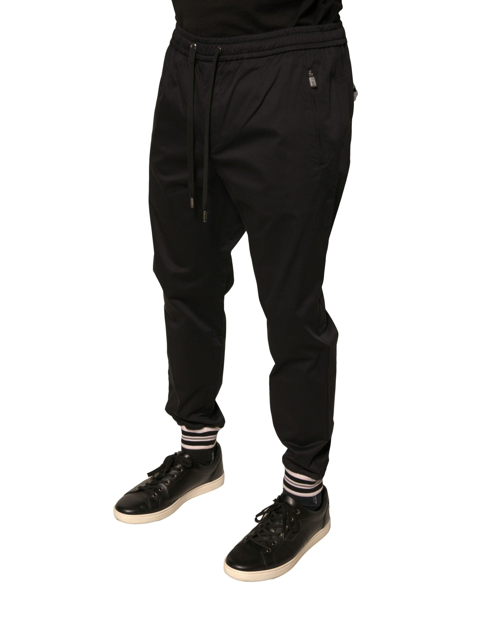 Schwarze Jogginghose aus Baumwollstretch