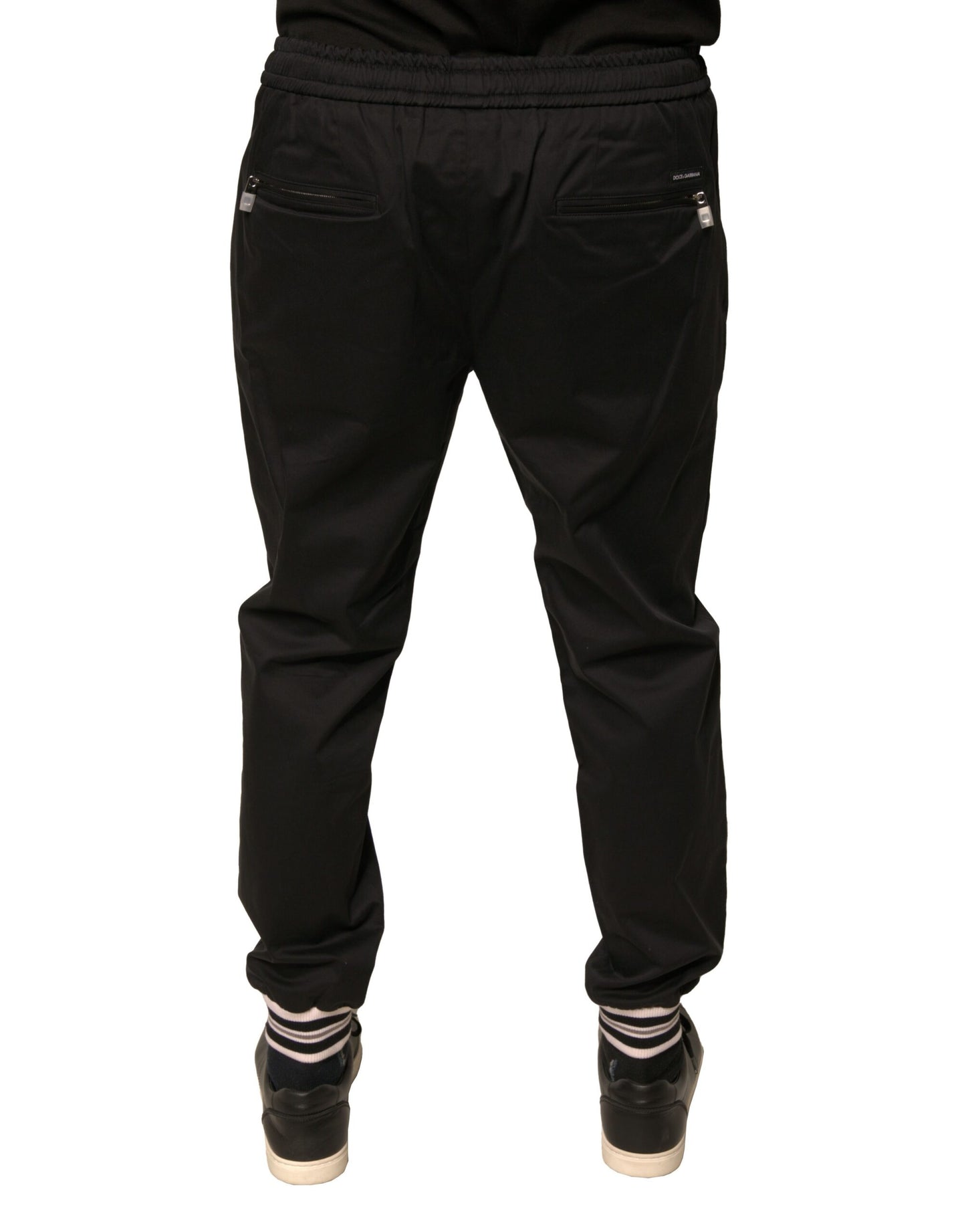 Schwarze Jogginghose aus Baumwollstretch