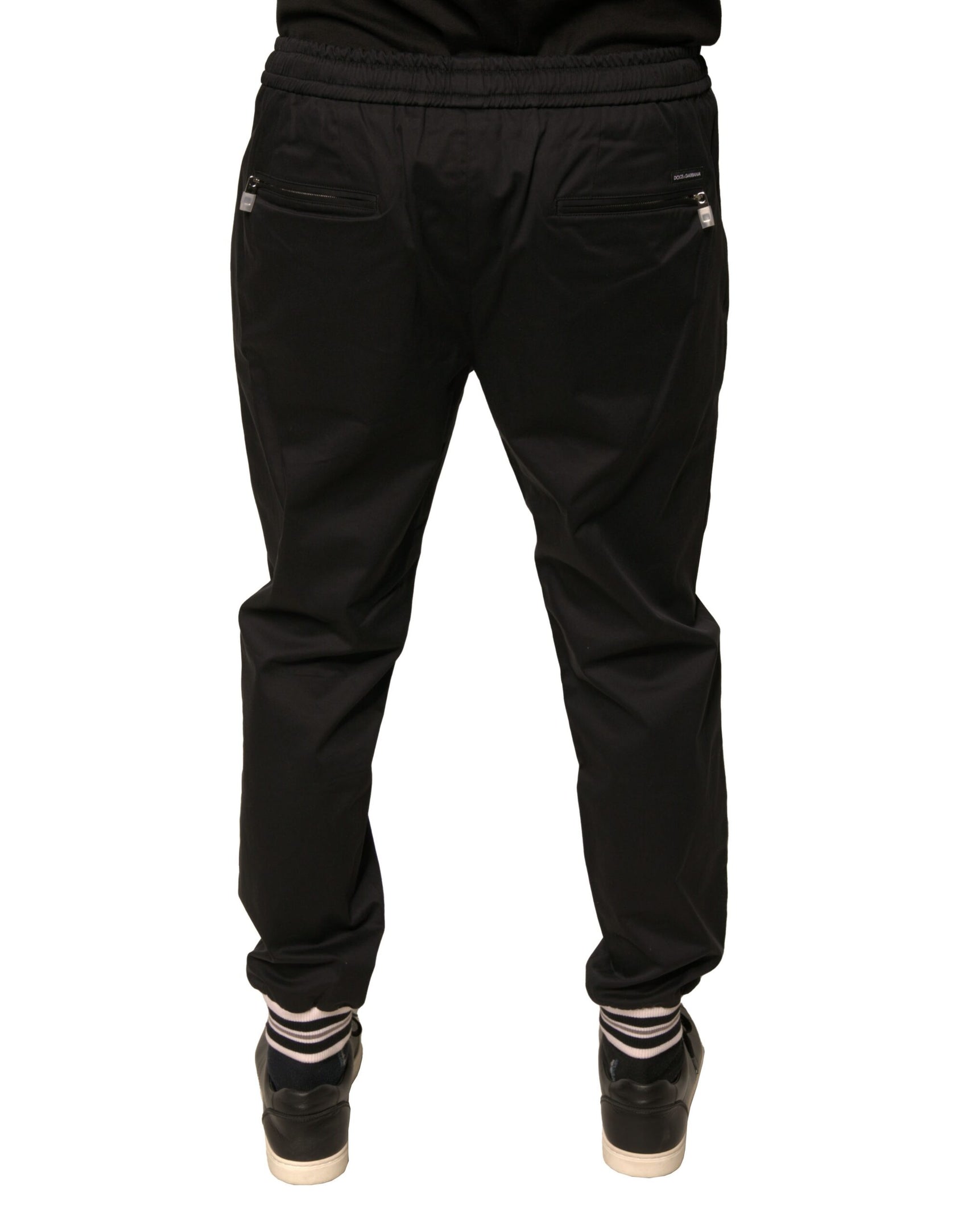 Schwarze Jogginghose aus Baumwollstretch
