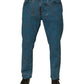Blaue Skinny-Jeans aus Baumwollstretch mit Logo