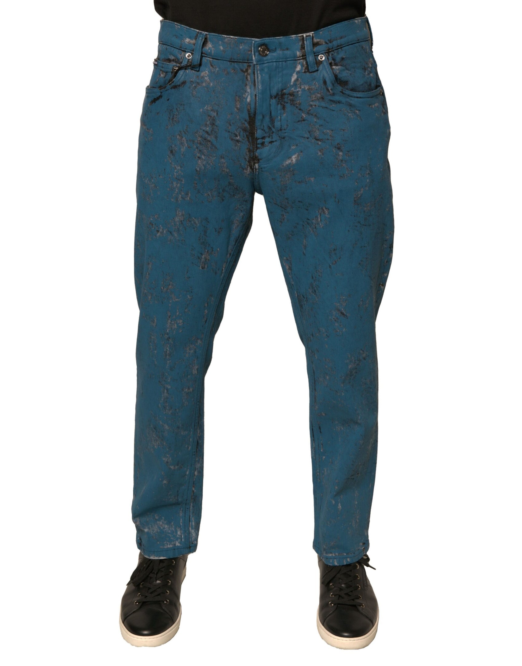 Blaue Skinny-Jeans aus Baumwollstretch mit Logo