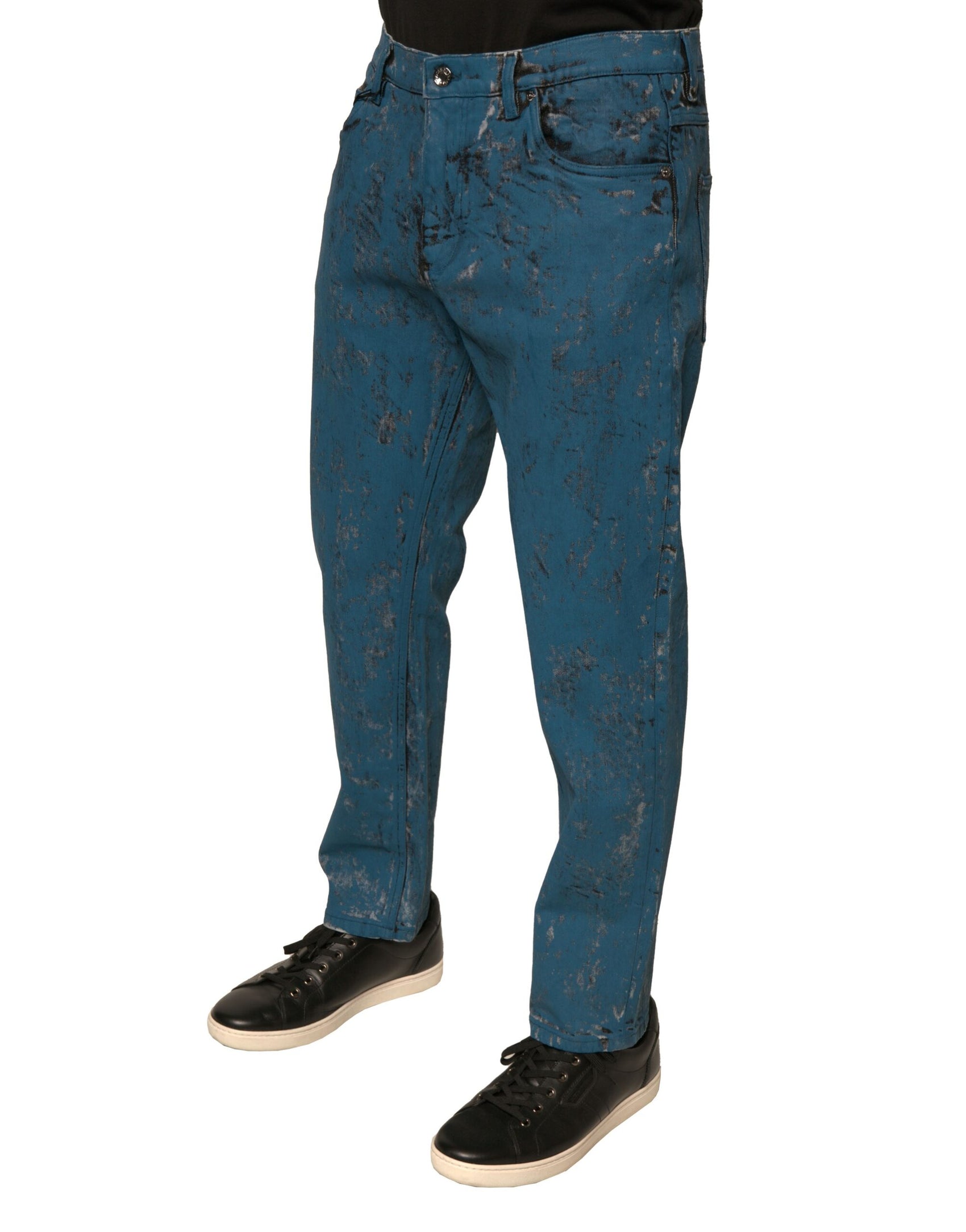 Blaue Skinny-Jeans aus Baumwollstretch mit Logo