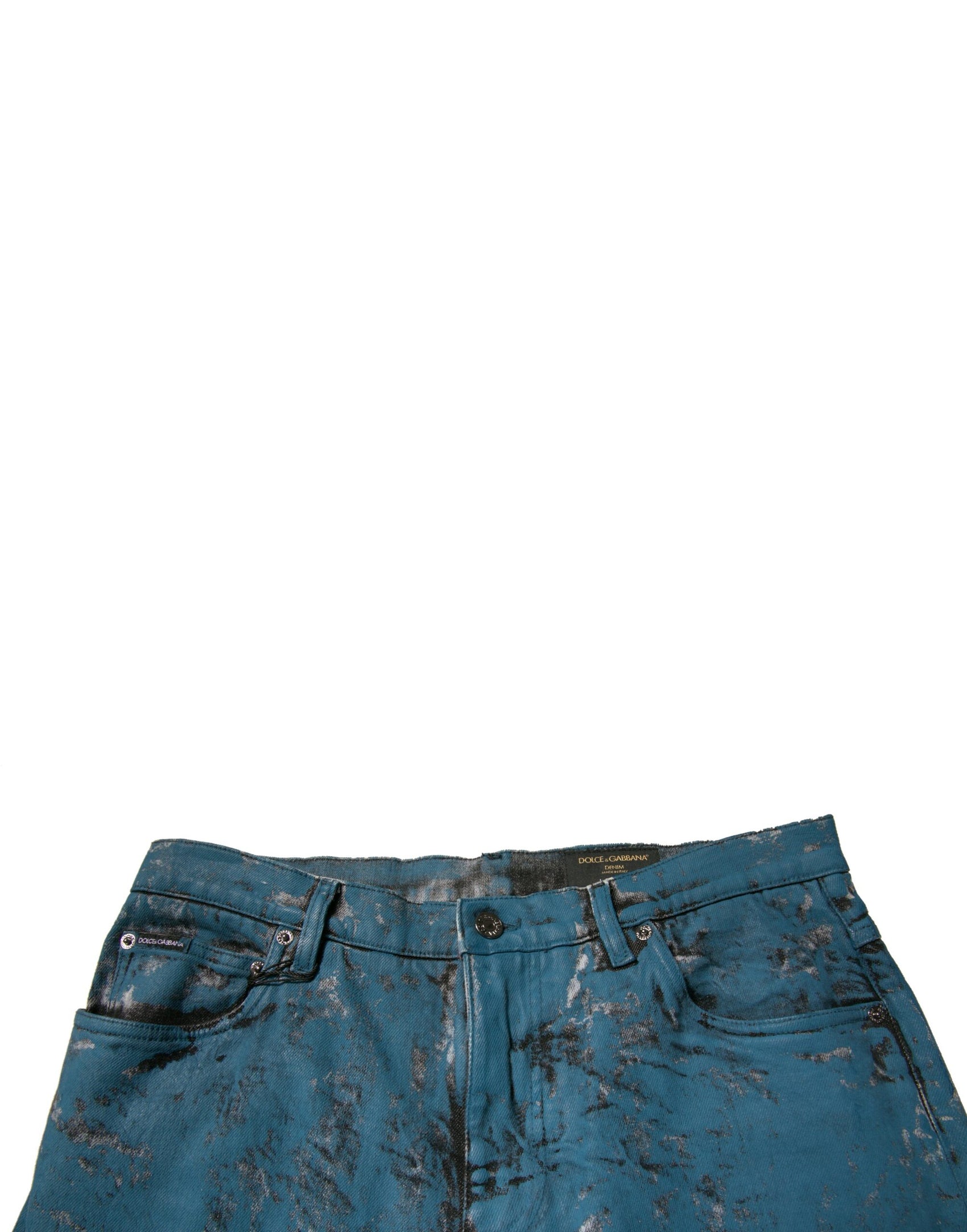 Blaue Skinny-Jeans aus Baumwollstretch mit Logo