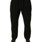 Schwarze Skinny-Hose aus Wollstrick