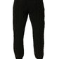 Schwarze Skinny-Hose aus Wollstrick