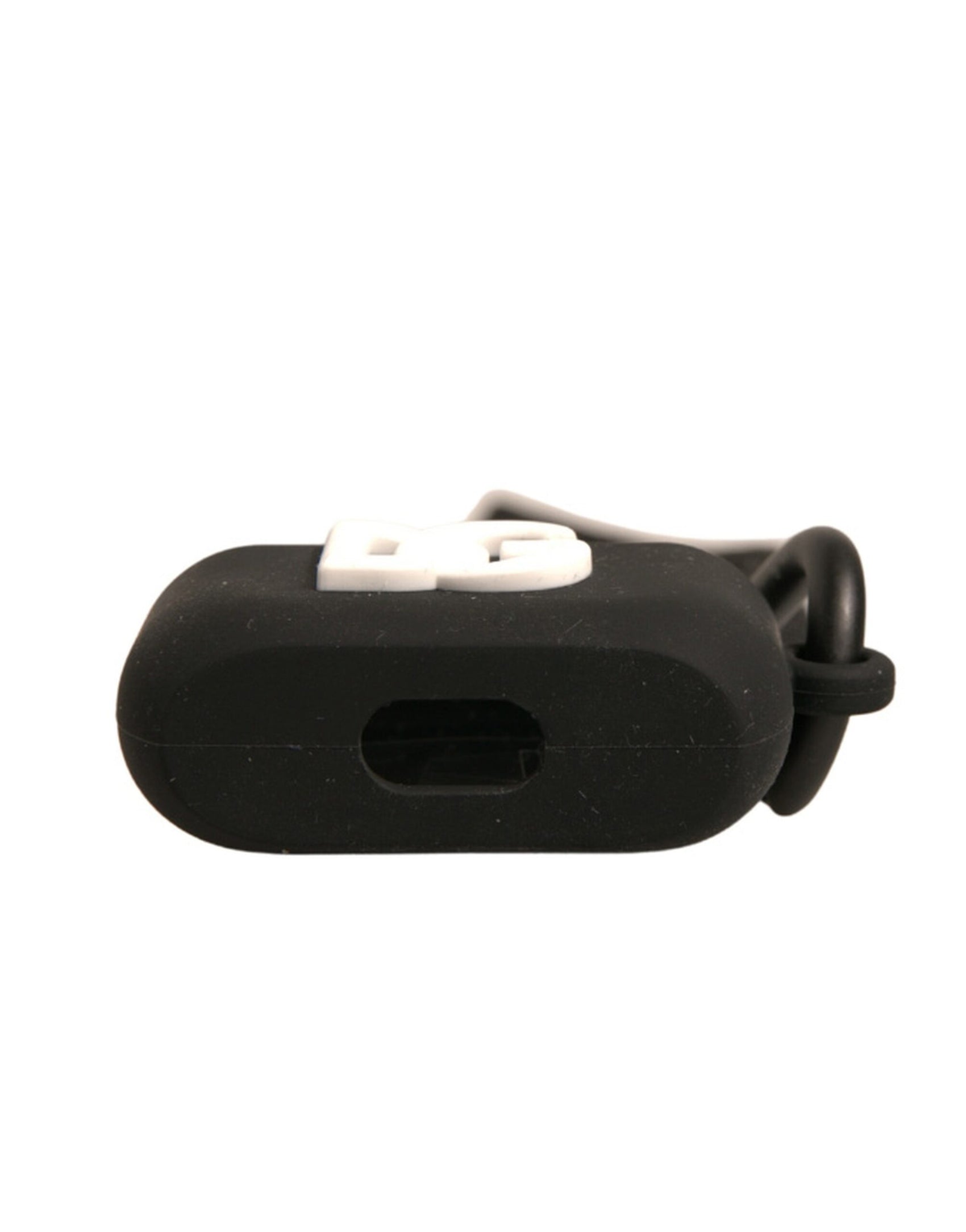 Custodia per Airpods in silicone nero con logo in rilievo