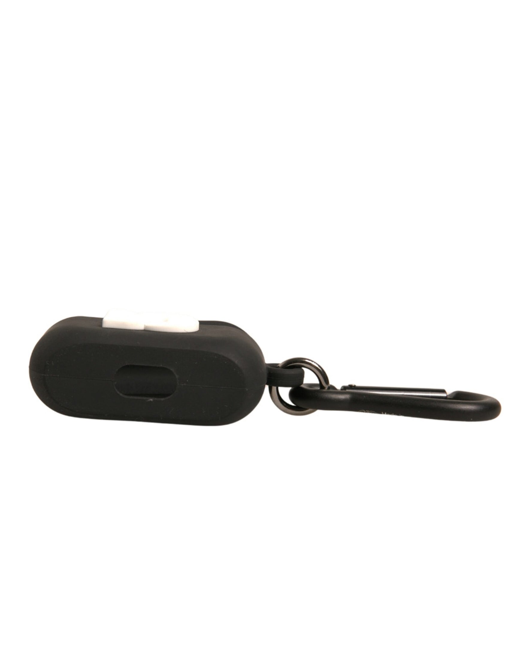 Custodia per Airpods in silicone nero con logo in rilievo