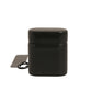 Black PVC Logo Print Flip Holder Airpods Case