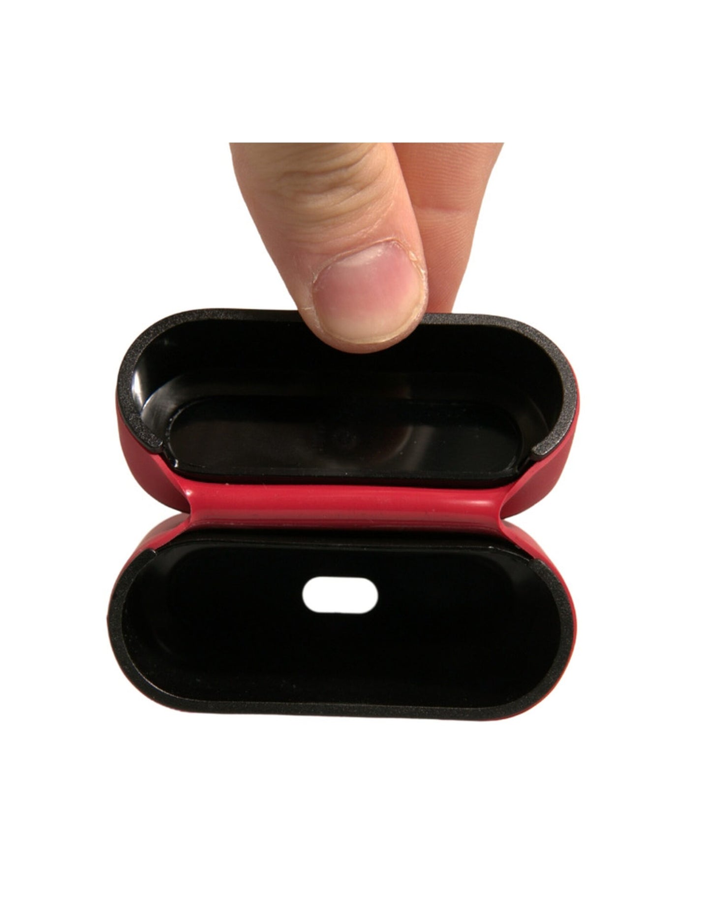 Porta placca con logo in rilievo in PVC rosso per Airpods