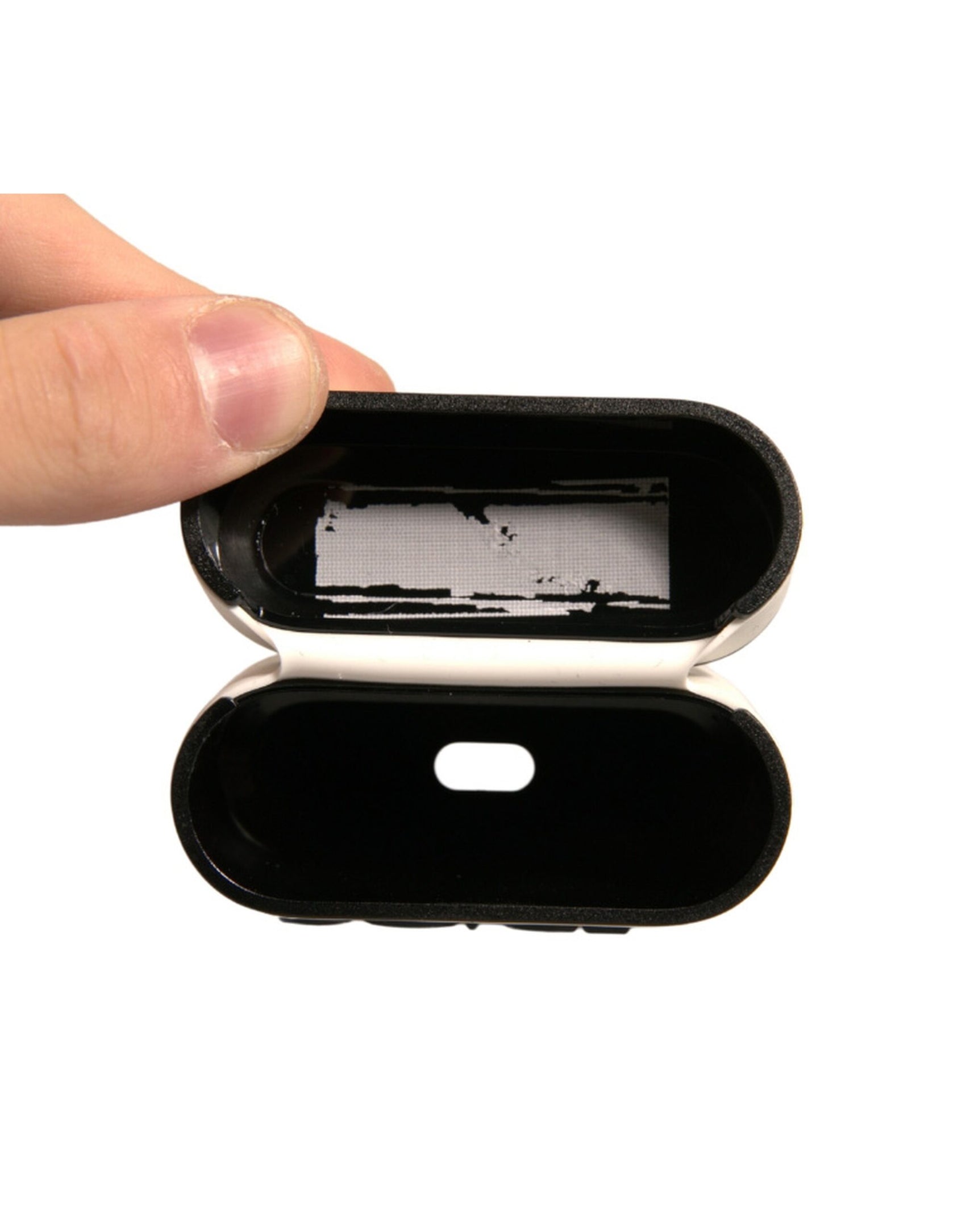 Porta placca con logo in rilievo in PVC bianco per Airpods