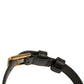 Armband aus strukturiertem Leder in Schwarz mit goldfarbener Metallschnalle