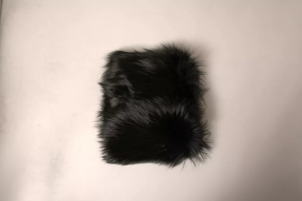 Schwarzer Pelz-Schulterkragen-Wickelschal