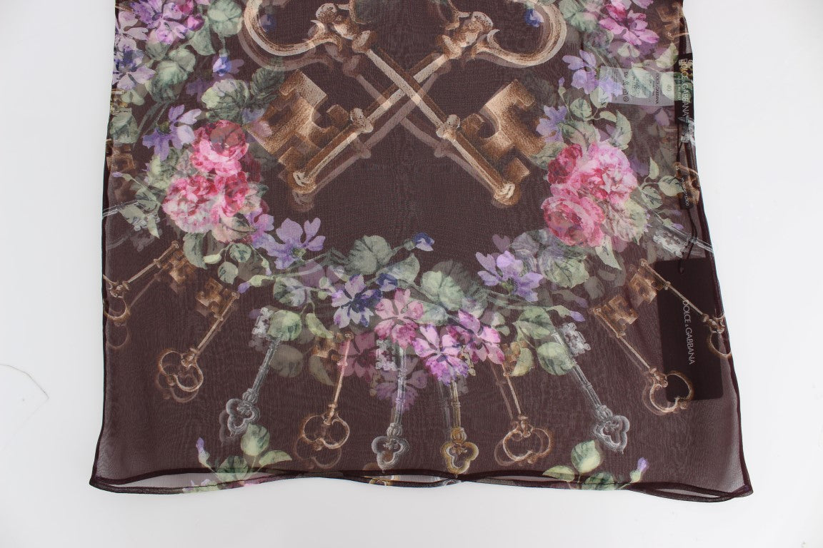 Elegante Seidenbluse mit Blumenmuster und Flügelärmeln